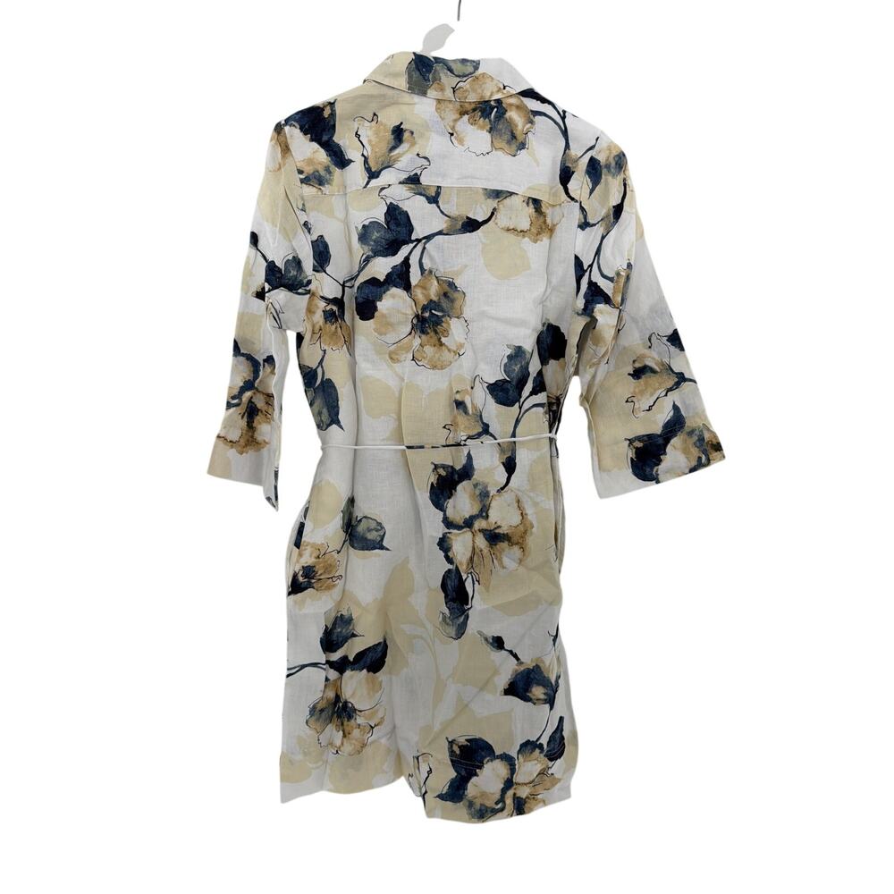 Tommy Bahama White Beleza Blossom 3/4 Sleeves Linen Shift Dress Size S - Picture 10 of 12
